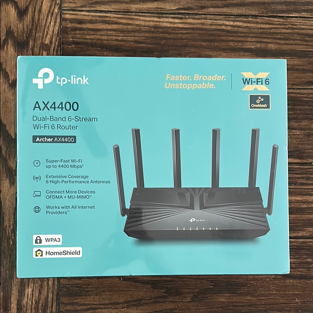 BRAND NEW UNOPENED TP-Link AX4400 Dual-Band Router with Black Antennas